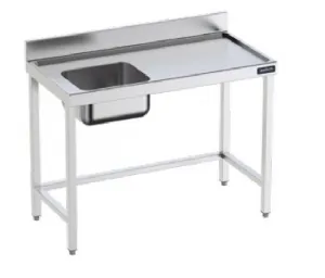 Table de prparation en inox anti-ruissellement  1400mm FCIRS714